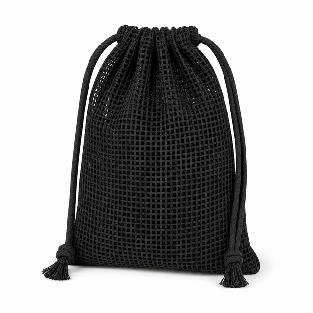 Baumwollnetzbeutel 150x200 mm – Schwarz