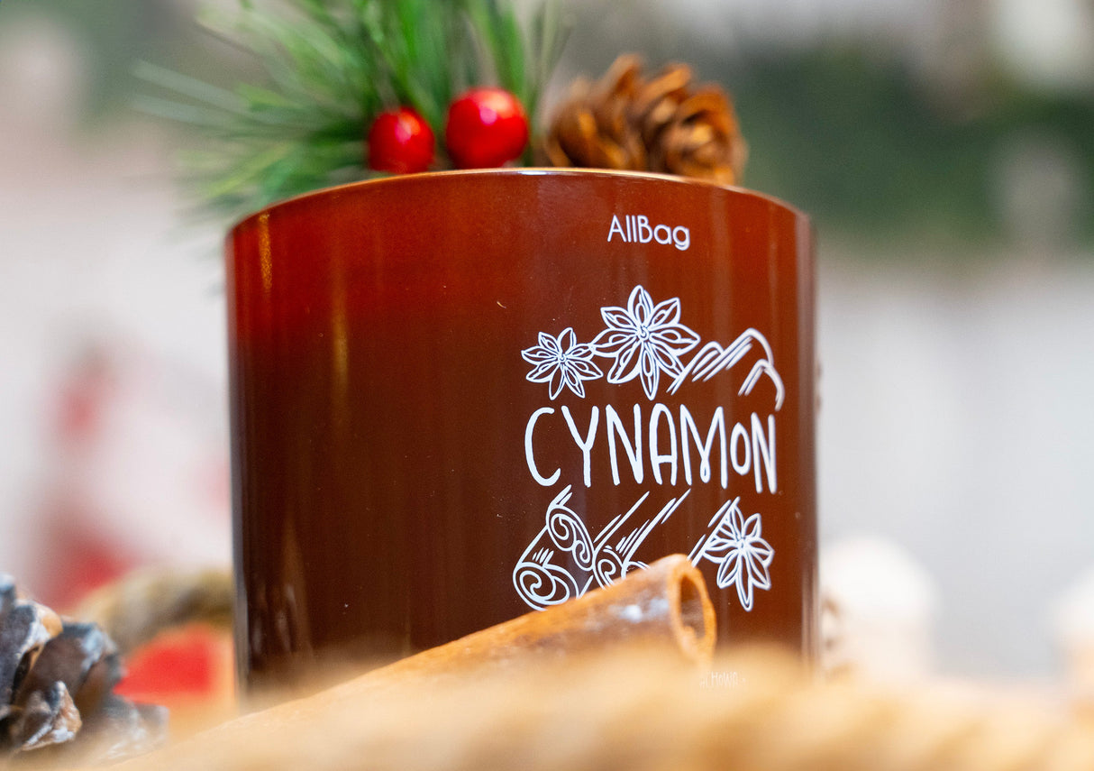 Duftende Sojakerze im Glas, Zimtduft