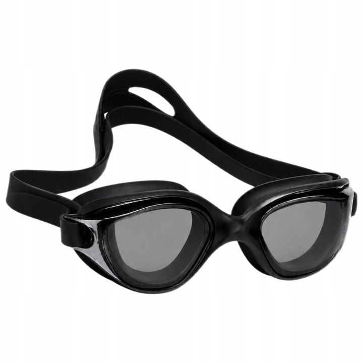 Schwarze Schwimmbrille mit Anti-Fog und UV-Schutz
