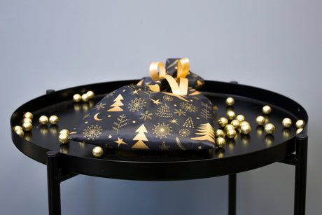 Weihnachts-Polyestertasche 20x35cm GOLDENE WEIHNACHTSBÄUME