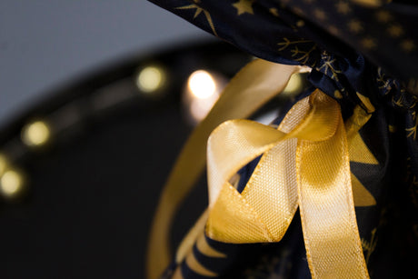 Weihnachts-Polyestertasche 20x35cm GOLDENE WEIHNACHTSBÄUME