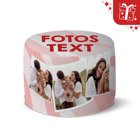 Runder Sitzpouf / Fußhocker – Personalisiertes Geschenk