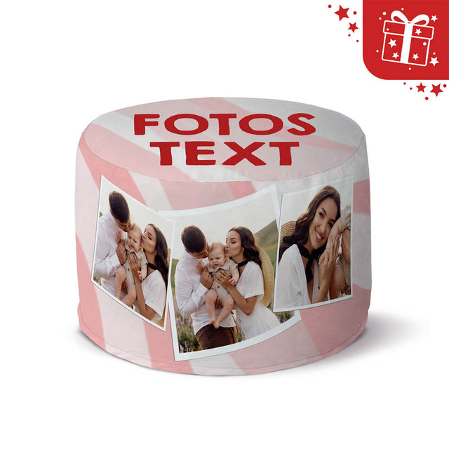 Runder Sitzpouf / Fußhocker – Personalisiertes Geschenk