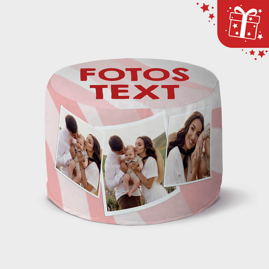 Runder Sitzpouf / Fußhocker – Personalisiertes Geschenk