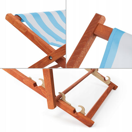 Holz-Liegestuhl Aloha Fullprint mit orangefarbenem Gestell