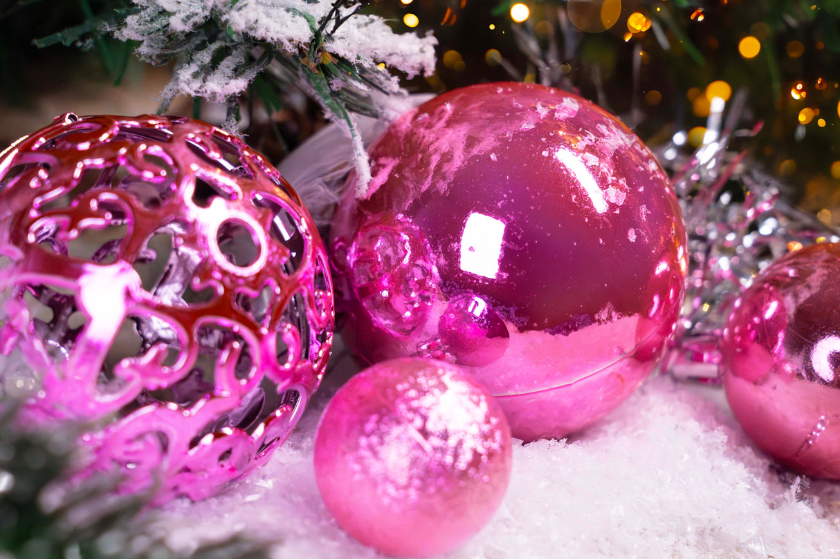 Weihnachtsbaumkugeln Set ROSA 6/4/3 cm 100 Stk.