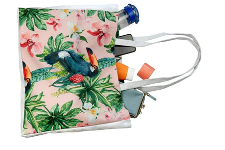 Strandtasche OXFORD Blumen und Tukan