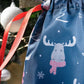 Weihnachtsbeutel aus Polyester 30x45cm WEISS RENTIER