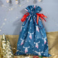 Weihnachtsbeutel aus Polyester 30x45cm WEISS RENTIER