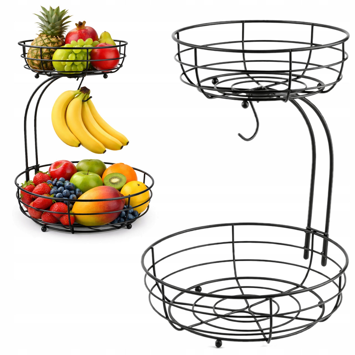 Zweistufiger Obstkorb aus Metall