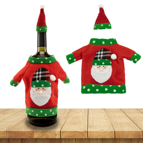 Weihnachtsmuster-Flaschenhülle Flaschenverzierung
