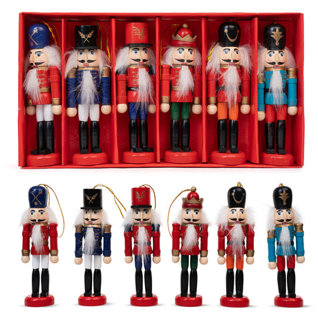 Nussknacker-Weihnachtsbaumhänger - 6er-Set