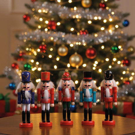 Nussknacker-Weihnachtsbaumhänger - 6er-Set