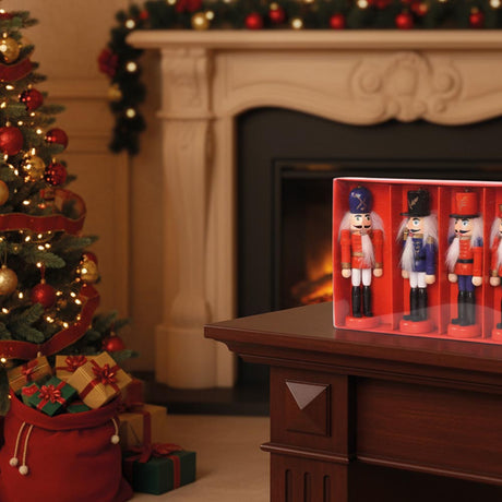 Nussknacker-Weihnachtsbaumhänger - 6er-Set