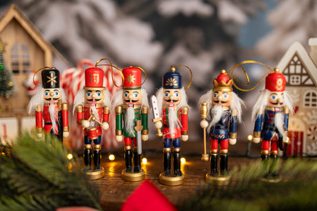 Nussknacker-Weihnachtsbaumhänger - 6er-Set