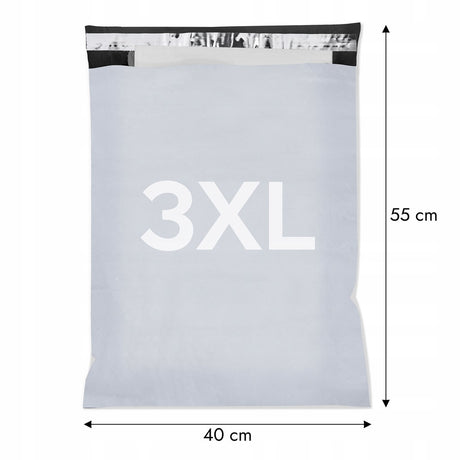 Versandbeutel Plastik Versandtaschen 3XL 400x550mm 50 Stk. GRAU