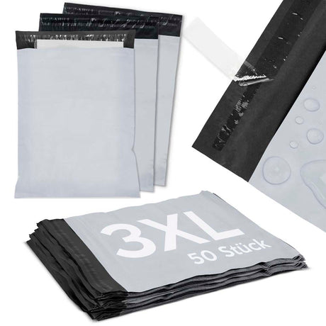 100 Stück 3XL 400x550mm Versandbeutel Plastik Versandtaschen, Weiße Blickdicht Versandtasche
