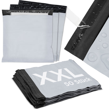 Graue Kurier-Folienbeutel XXL 800x800mm – 50 Stück