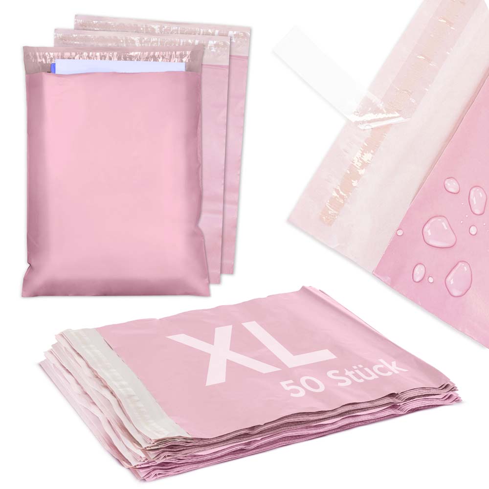 Versandbeutel Plastik Versandtaschen XL 500x600mm ROSA 50 Stk.