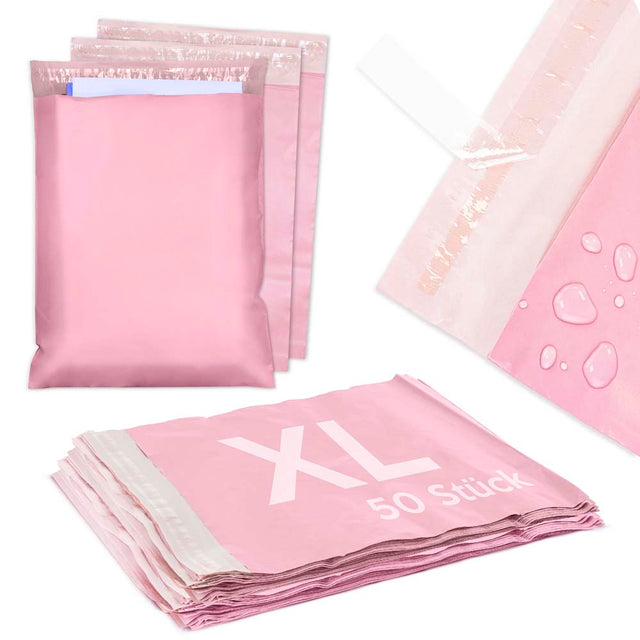 Versandbeutel Plastik Versandtaschen XL 500x600mm ROSA 50 Stk.