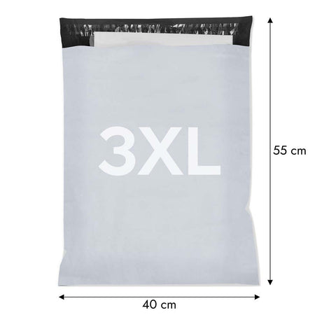 100 Stück 3XL 400x550mm Versandbeutel Plastik Versandtaschen, Weiße Blickdicht Versandtasche