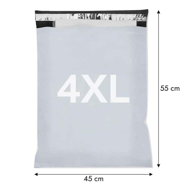 Graue Kurier-Folienbeutel 4XL 450x550mm Grau 50 Stück