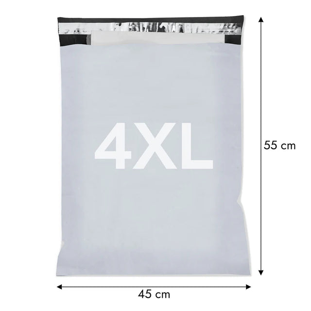 Graue Kurier-Folienbeutel 4XL 450x550mm Grau 50 Stück