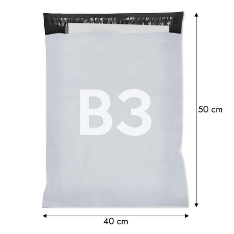 100 Stück B3 400x500mm Versandbeutel Plastik Versandtaschen, Weiße Blickdicht Versandtasche B3 400x500 100 Stück