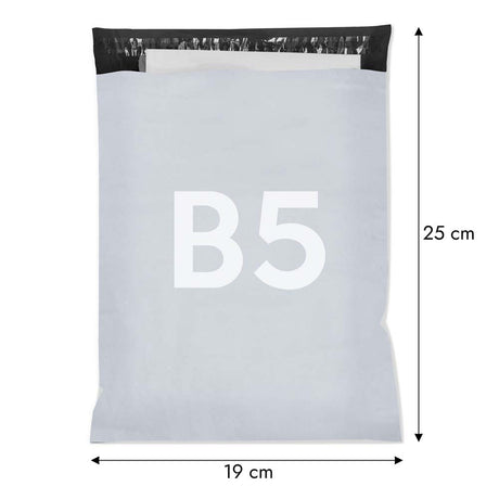 100 Stück B5 190x250 Versandbeutel Plastik Versandtaschen, Weiße Blickdicht Versandtasche