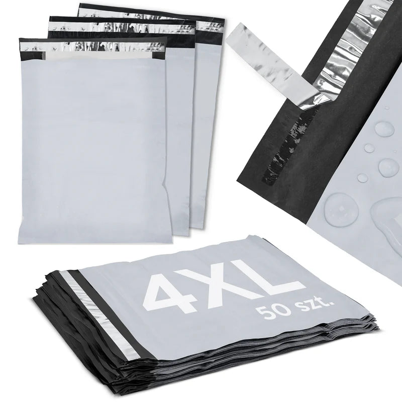 Graue Kurier-Folienbeutel 4XL 450x550mm Grau 50 Stück
