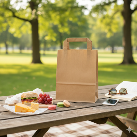 Papiertüten mit flachem Griff