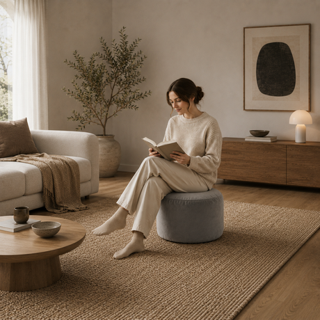 Sitzhocker Rund Fußhocker VELVET Verschiedene Farben