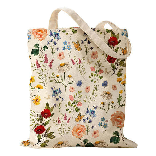 Baumwolltasche Blumen 35x38cm