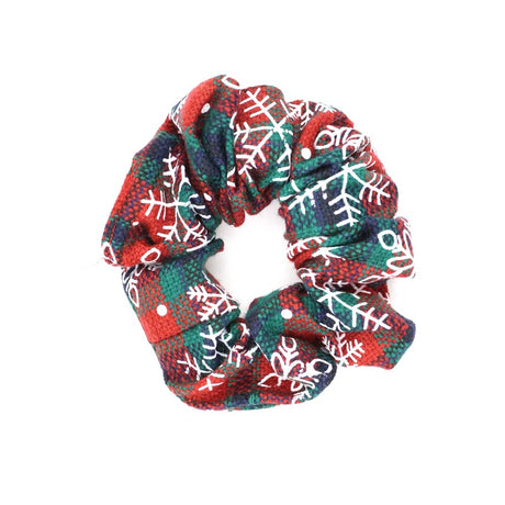 Weihnachtlicher Scrunchie-Haargummi im Karomuster