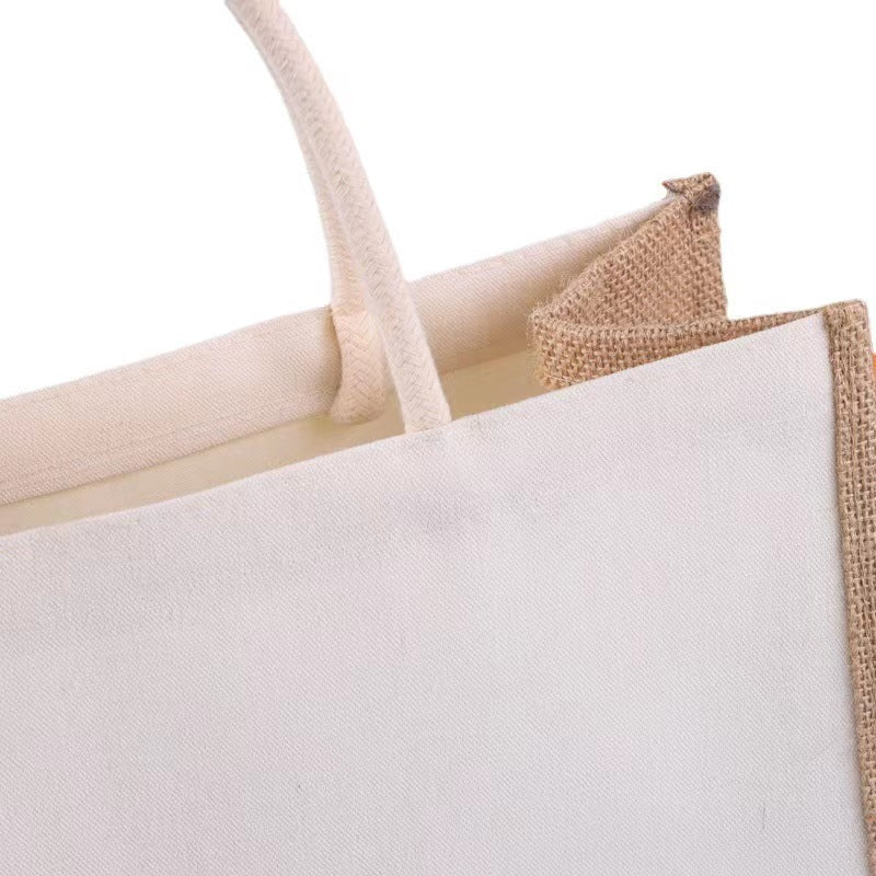 Braun-weiße Jutetasche 320x210x130mm