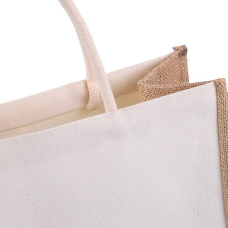 Braun-weiße Jutetasche 320x210x130mm