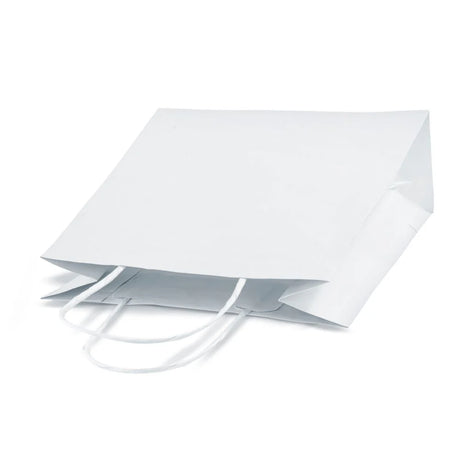 Papiertragetasche 180x80x220mm mit Premium-Drehgriff - WEISS