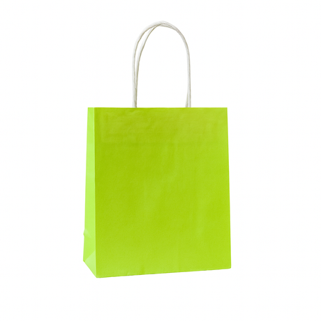 Papiertragetasche 180x80x220mm mit Premium-Drehgriff - Hellgrün