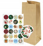 ADVENTSKALENDER 24 tlg. PAPIER GESCHENKTÜTEN + AUFKLEBER Set