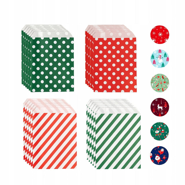 Papiertüten mit Aufklebern 24 Stück