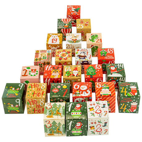 Adventskalenderboxen für Weihnachten 24 Stück