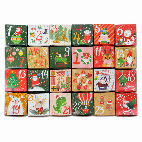 Weihnachtliches buntes Boxen-Set für Adventskalender 24-tlg.