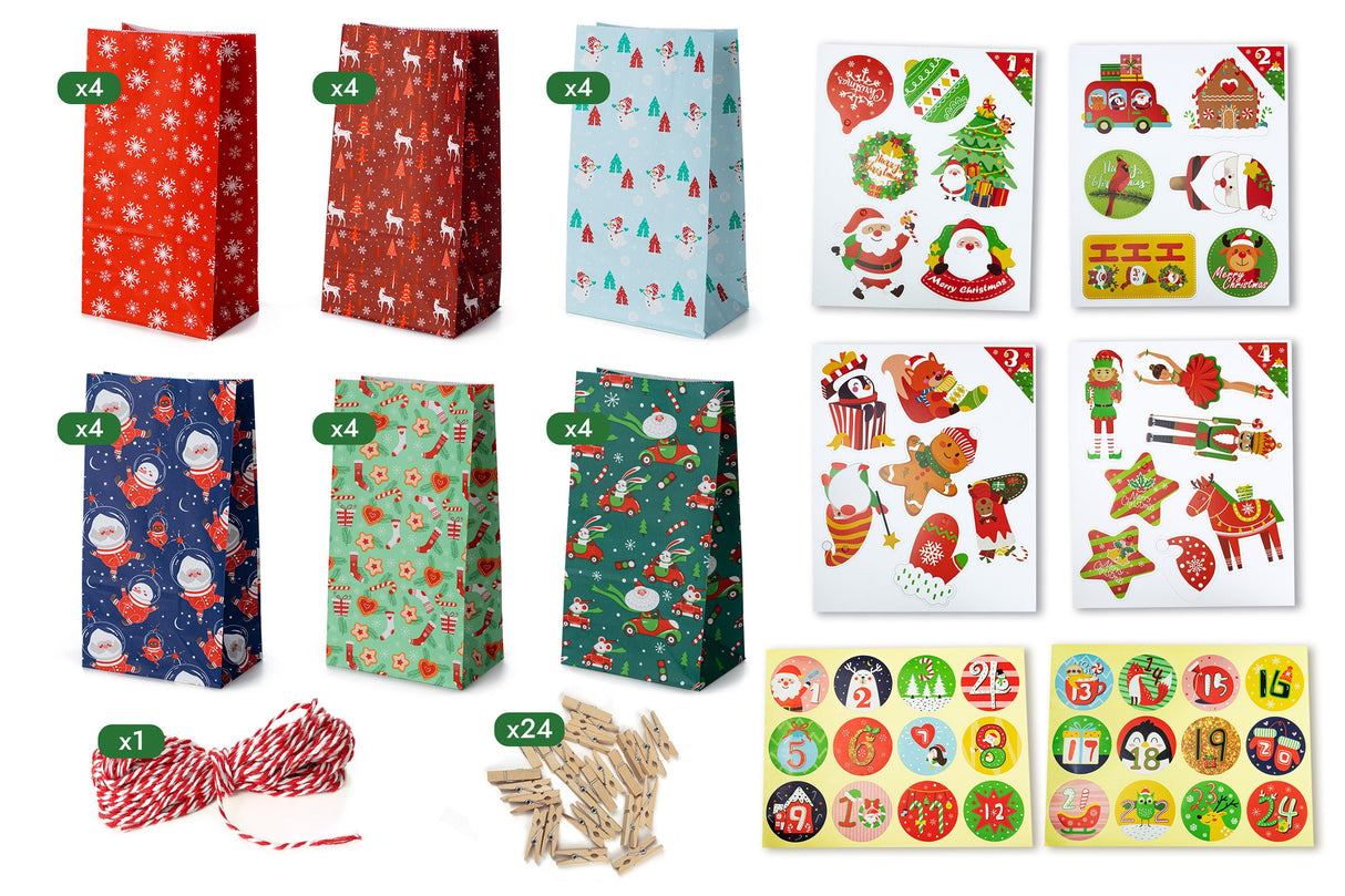 Adventskalender-Taschenset mit Zubehör