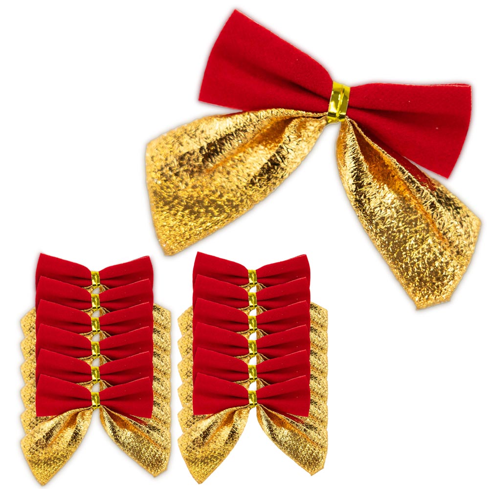 Schleifenband Weihnachtsdekorationen ROT UND GOLD