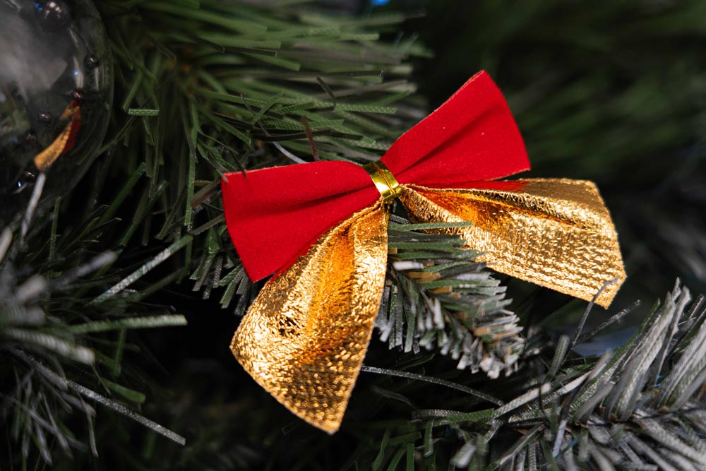 Schleifenband Weihnachtsdekorationen ROT UND GOLD