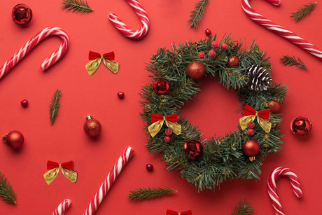 Schleifenband Weihnachtsdekorationen ROT UND GOLD