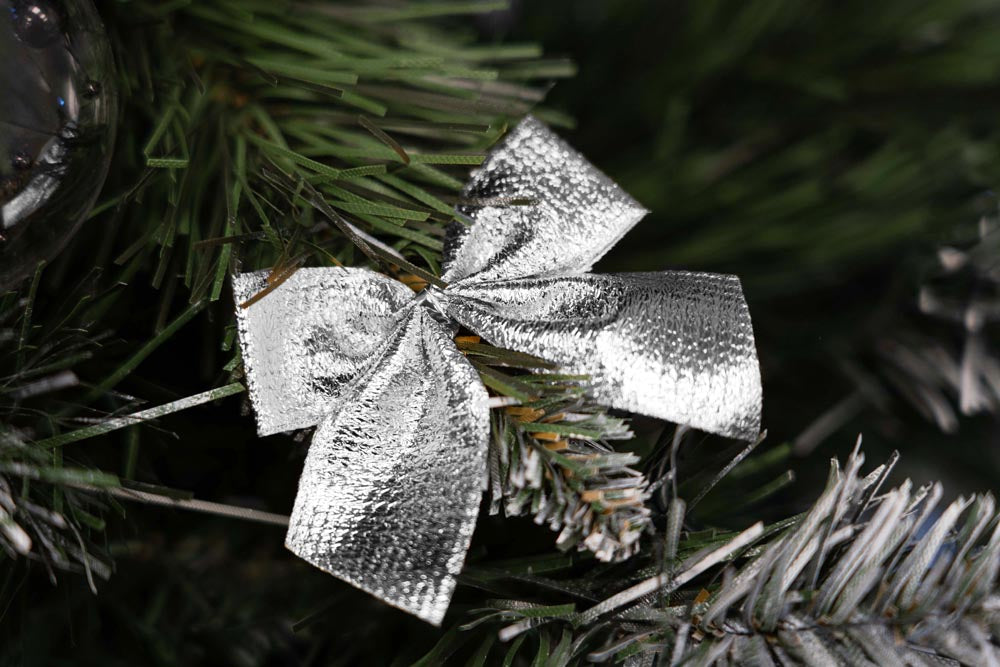 Schleifenband Weihnachtsdekoration SILBER