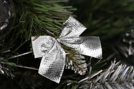 Schleifenband Weihnachtsdekoration SILBER