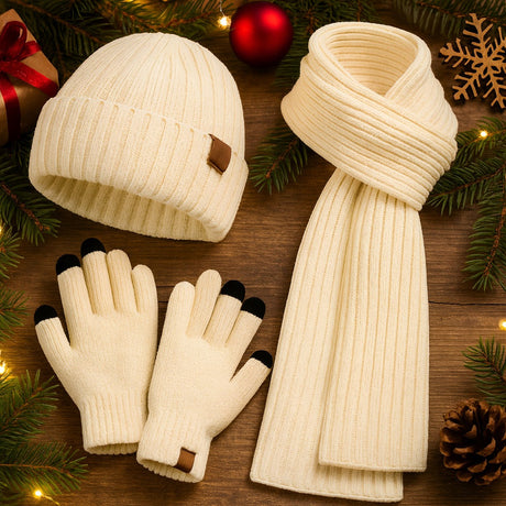 Set: Mütze, Schal, Handschuhe