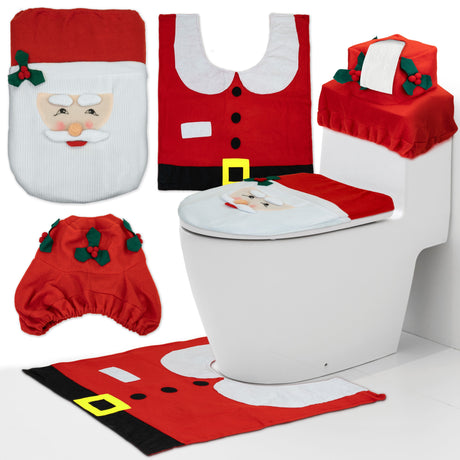 Weihnachtsbadezimmer-SET Toilettensitzbezug